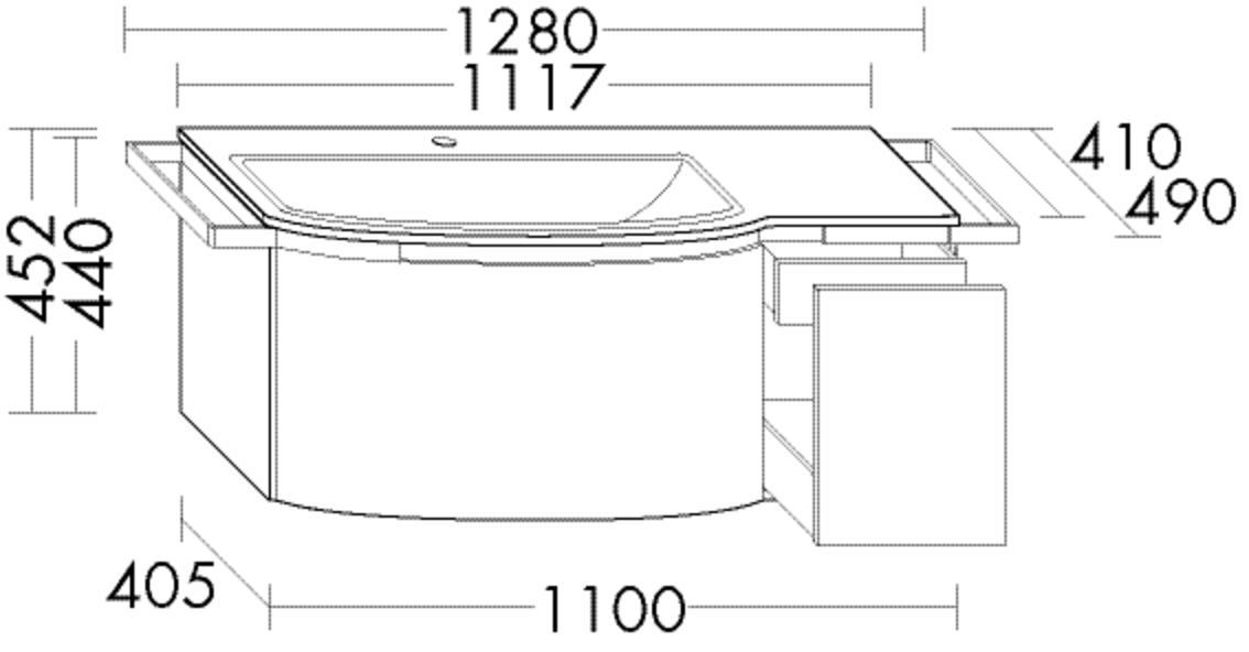 Burgbad Keramik Waschtisch-Set YSO PG2 HGL Eiche Schwarz/Schwarz Matt, SFAD111RF2183C0038 SFAD111RF2183C0038 Image