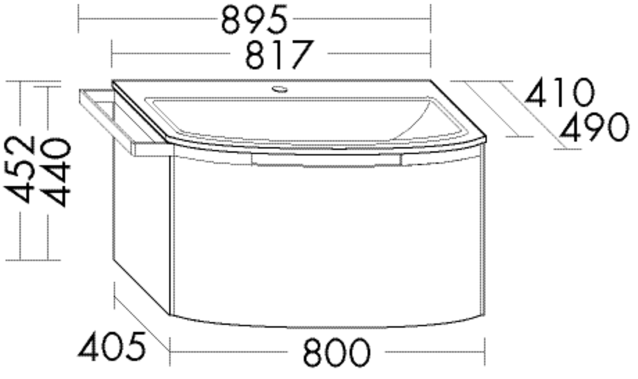 Burgbad Keramik Waschtisch-Set YSO PG2 HGL Eiche Hellgrau/Schwarz Matt, SFAE081RF2180C0038 SFAE081RF2180C0038 Image