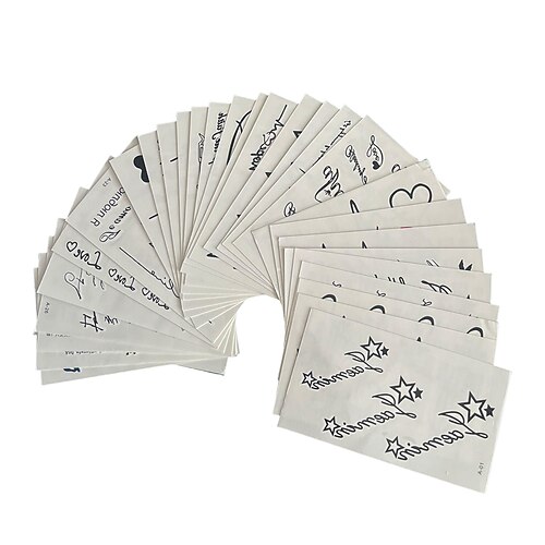 30 pcs Temporäre Tattoos Wasserdicht / Wegwerfbar Gesicht / Korpus / Hände Wassertransfer-Aufkleber Tätowierungsaufkleber Image