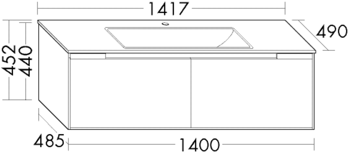 Burgbad Keramik Waschtisch-Set YSO PG2 HGL Eiche Authentic/Taupe, SFII141F2184C0040 SFII141F2184C0040 Image