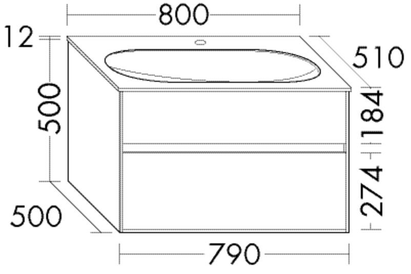 Burgbad Glas Waschtisch-Set rc40 Schilf Hochglanz/Dunkelgrau Matt, SGAQ080F4517A0109 SGAQ080F4517A0109 Image