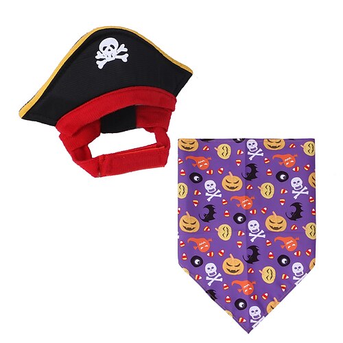 Hund Katze Bandanas Hüte Hund Geburtstag Bandana Hut Cosplay Halloween-Kostüm Cosplay Lustig Winter Weich Waschbar Bequem Halloween Outdoor Halloween Alltagstauglich Hundebekleidung for Bichon Image