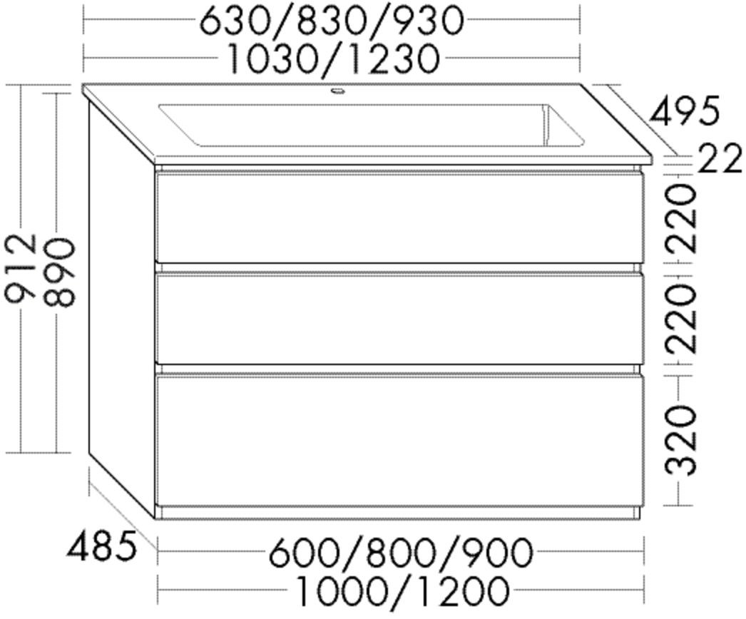 Burgbad Keramik Waschtisch-Set Lin20 HGL Schilf Ultramatt/Schwarz Matt, SGHG093F5643C0038 SGHG093F5643C0038 Image