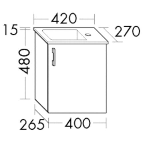 Burgbad Glas Waschtisch-Set Sys30 PG1 Aqua Eiche Dekor Silber/Dunkelgrau Hochglanz, SGGZ042RF6023A01 SGGZ042RF6023A0121