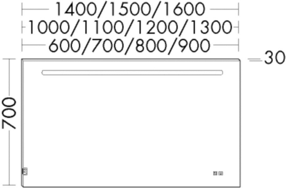 Burgbad Leuchtspiegel Sys30 PG4 Sana 700x1100x30 Sys30 PG4 Sana, SIIX110PN416 SIIX110PN416 Image