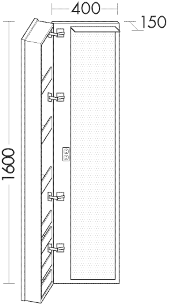 Burgbad Ganzkörperspiegel Bel Matt 1600x400x150 Trend- oder RAL-Farbe Matt, SPFY040LF5263 SPFY040LF5263 Image