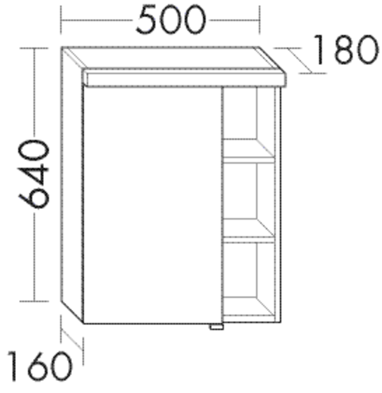 Burgbad Spiegelschrank Orell HGL 640x500x162 Lichtgrau Hochglanz, SPFQ050RF2660 SPFQ050RF2660 Image