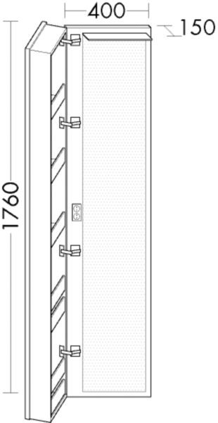 Burgbad Ganzkörperspiegel Lin20 HGL 1760x400x150 Salbeigrau Hochglanz, SPQM040RF5932 SPQM040RF5932 Image