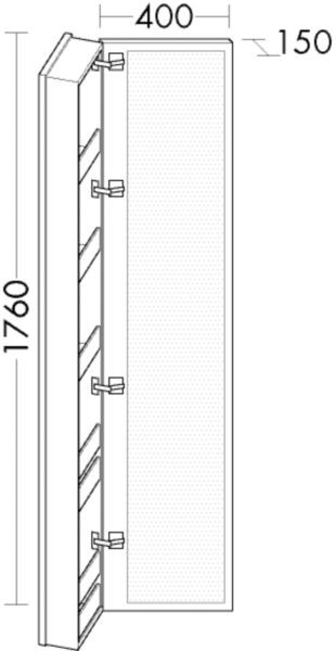 Burgbad Ganzkörperspiegel Lin20 Acryl/Lack Matt 1760x400x150 Anthrazit Matt, SPQN040RF5382 SPQN040RF5382 Image