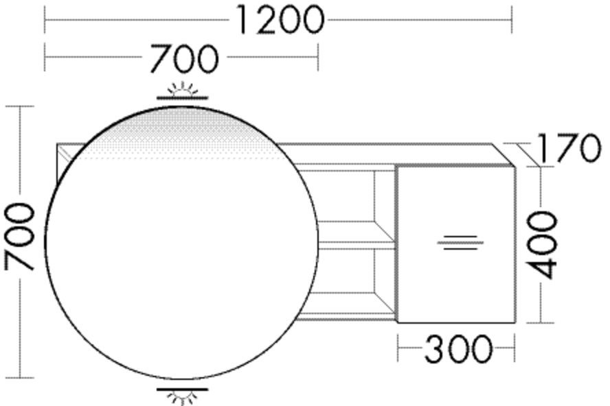 Burgbad Spiegelschrank Coco HGL 700x1200x170 Eiche Weiß, SPRM120LF3707 SPRM120LF3707 Image