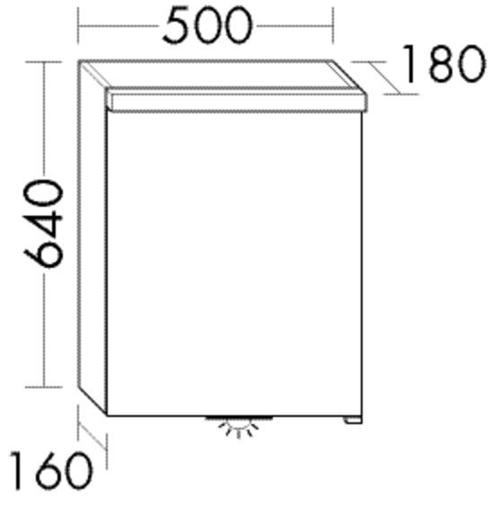 Burgbad Spiegelschrank Orell HGL 640x500x180 Grau Hochglanz, SPRV050LF2661 SPRV050LF2661 Image