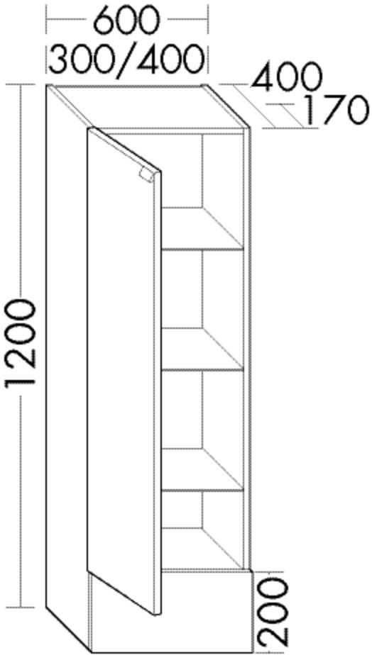Burgbad Halbhochschrank rc40 System PG2 1200x600x400 Eiche Finline Hell, UHEM060LF4107 UHEM060LF4107 Image