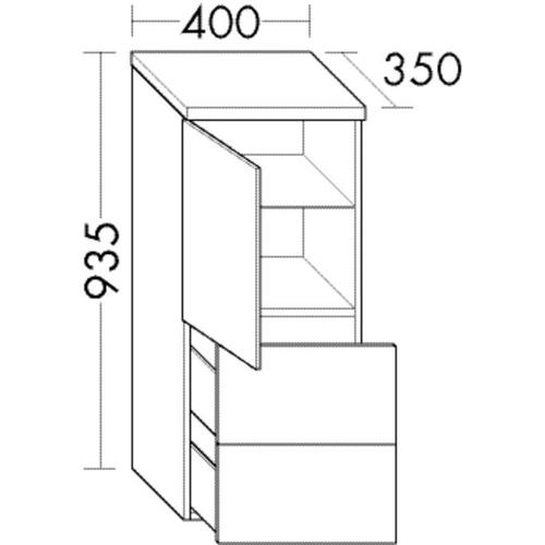 Burgbad Halbhochschrank Sinea Matt 935x400x350 Sand Matt, UHFI040LF1762 UHFI040LF1762