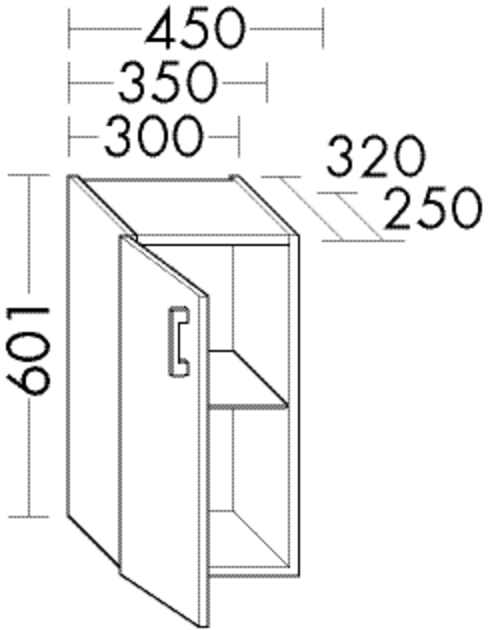 Burgbad Unterschrank Sys30 PG3 Diago 601x450x250 Salbeigrau Matt, UM4525RF5966 UM4525RF5966 Image