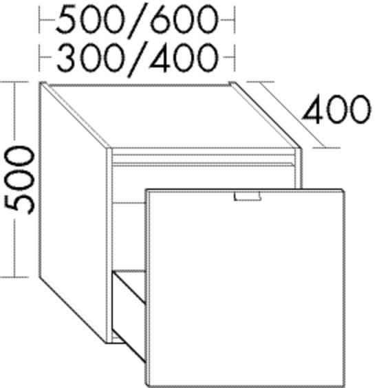 Burgbad Unterschrank rc40 System PG2 500x300x400 Lichtgrau Ultramatt, USHX030F5778 USHX030F5778 Image