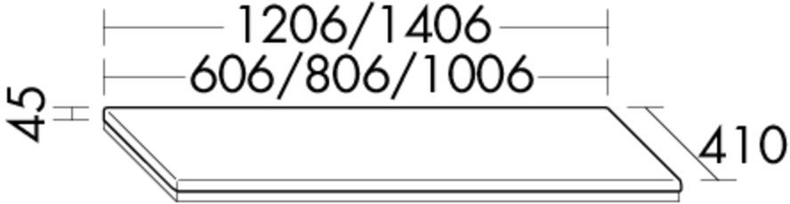Burgbad Konsolenplatte KPF gesamt 45x2006x410 Grau Hochglanz Acryl, WPCV200A0257 WPCV200A0257