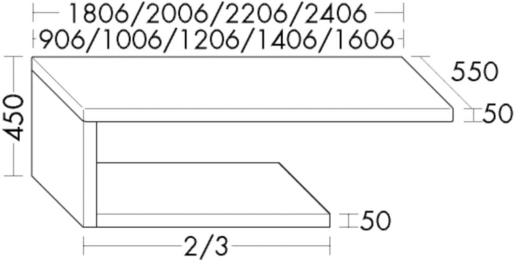 Burgbad Konsolenplatte KPFL.Hgl/Furn. 450x2406x550 Schilf Ultramatt, WPDJ240RA0335 WPDJ240RA0335 Image