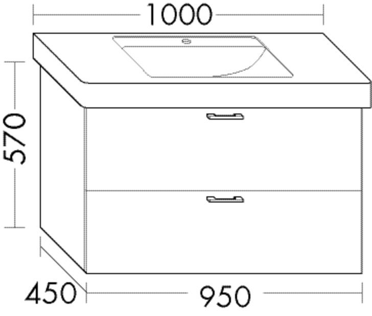 Burgbad Waschtischunterschrank Sys30 PG1 Aqua 570x950x450 Marone Dekor Trüffel, WUCL090F1718 WUCL090F1718 Image