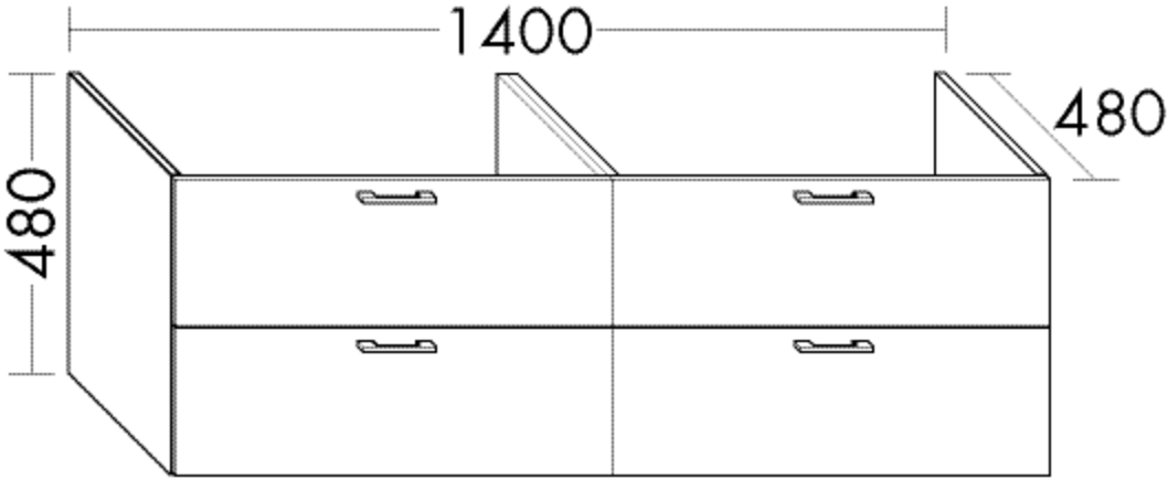 Burgbad Waschtischunterschrank Sys30 PG3 Diago 480x1400x480 Sand Matt, WUGR141RF3352 WUGR141RF3352 Image