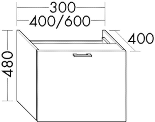 Burgbad Unterschrank Sys30 PG4 Sana 480x300x400 Weiß Ultramatt, WUYE030F5765 WUYE030F5765 Image