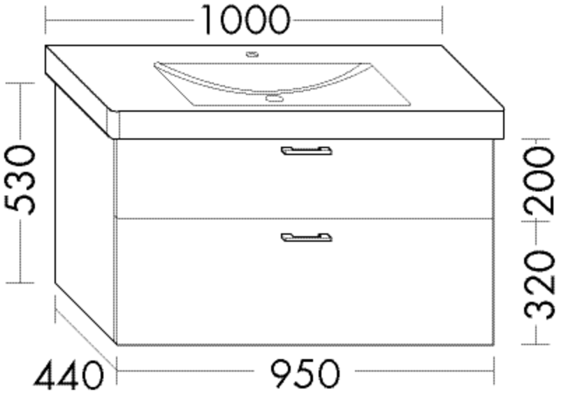 Burgbad Waschtischunterschrank zu Keramik Sys30 PG3 Diago 520x950x440 Salbeigrau Matt, WUUH095F5966 WUUH095F5966 Image