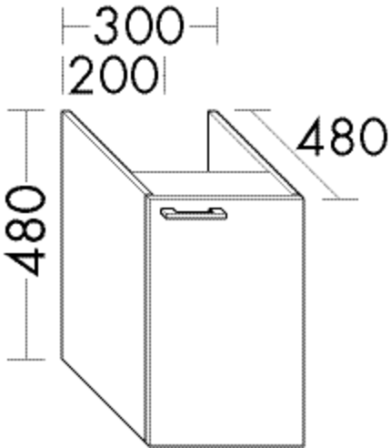 Burgbad Unterschrank Sys30 PG3 Diago 480x200x480 Lichtgrau Matt, WUYJ020RF3355 WUYJ020RF3355 Image