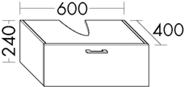 Burgbad Waschtischunterschrank Sys30 PG4 Sana 240x1000x400 Grau Hochglanz, WVIY100F3364 WVIY100F3364 Image