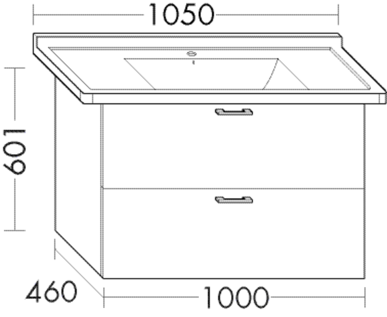 Burgbad Waschtischunterschrank zu Keramik Sys30 PG4 Sana 601x1000x460 Eiche Weiß, WVWO100F3675 WVWO100F3675 Image