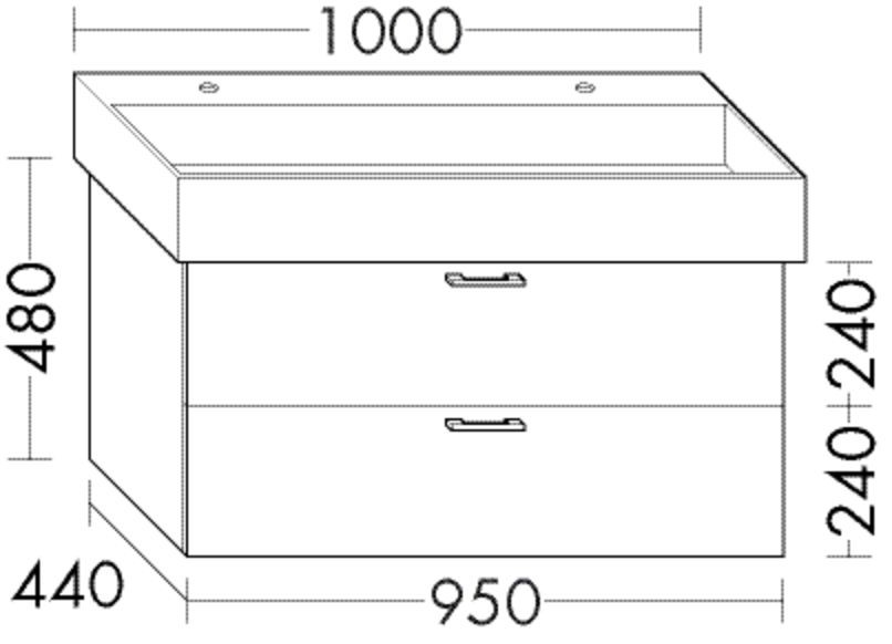Burgbad Waschtischunterschrank Sys30 PG4 Sana 480x950x440 Schilf Ultramatt, WWMM095F5768 WWMM095F5768 Image