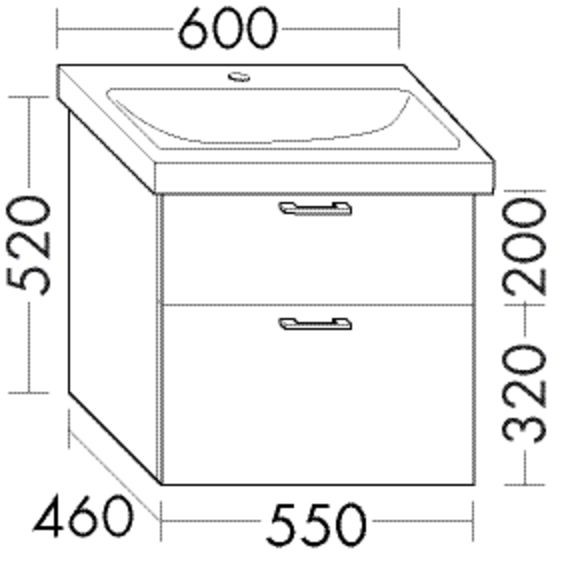 Burgbad Waschtischunterschrank zu Keramik Sys30 PG4 Sana 520x550x460 Grau Hochglanz, WXNT055F3364 WXNT055F3364 Image