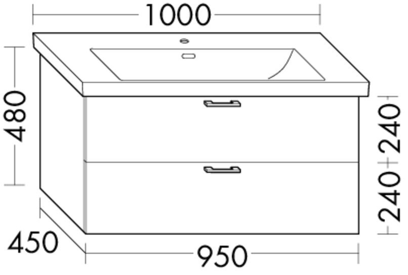 Burgbad Waschtischunterschrank Sys30 PG4 Sana 480x950x450 Eiche Hellgrau, WXPO095F3446 WXPO095F3446 Image