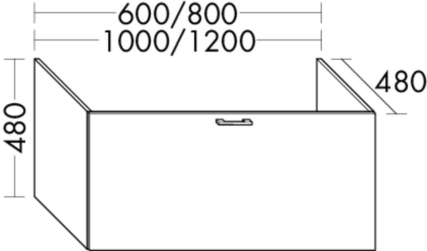 Burgbad Waschtischunterschrank Sys30 PG2 Echo 480x1200x480 Frassino Dekor Cappuccino, WXPT120F3163 WXPT120F3163 Image