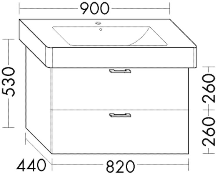 Burgbad Waschtischunterschrank Sys30 PG3 Diago 530x820x440 Salbeigrau Matt, WXSZ082F5966 WXSZ082F5966 Image
