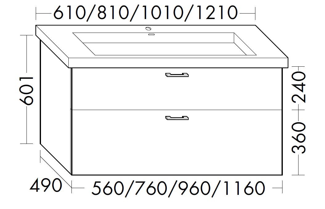 Burgbad Waschtischunterschrank Sys30 PG4 Sana 601x1160x490 Eiche Hellgrau, WXYB116F3446 WXYB116F3446 Image