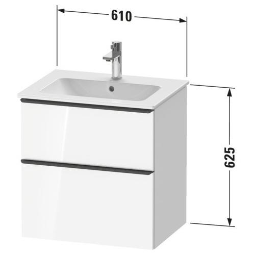 Duravit D-Neo Waschtischunterbau wandhängend Nussbaum dunkel Matt 610x462x625 mm - DE4361034210000 DE4361034210000