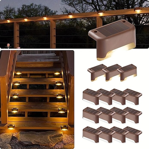 LED Außenwandleuchte Solarlampen 1 Stück 1 W Wandleuchten im Freien LED-Solarleuchten Pathway Lights Laternen Solar-angetrieben Warmweiß Weiß Mehrfarbig 3.7 V 1 LED-Perlen Image