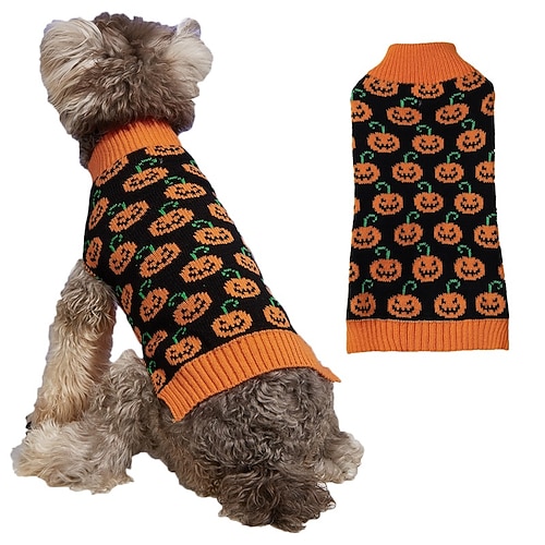 Hund Katze Pullover Jumper Cool Party Winter Atmungsaktiv Weich Waschbar Bequem Halloween Outdoor Halloween Alltagstauglich Hundebekleidung for Bichon Frise Zwergspitz Baby Haustier Papillon Klein Image