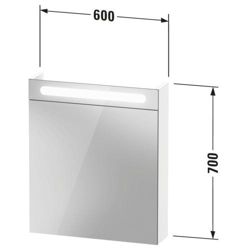 Duravit Duravit No.1 Spiegelschrank Weiß 600x148x700 mm - N17920R00000000 N17920R00000000