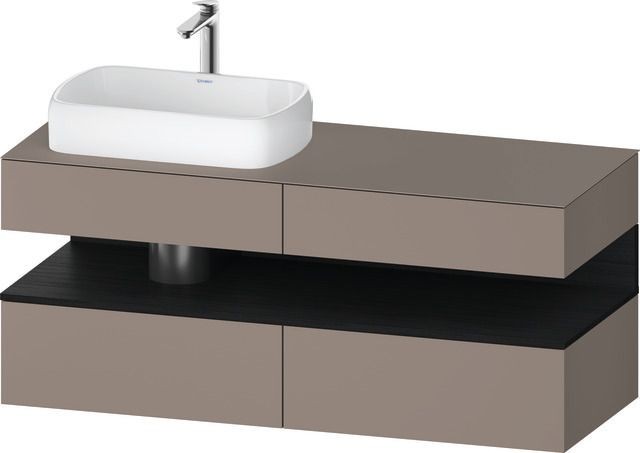 Duravit Qatego Konsolenwaschtischunterbau wandhängend Basalt Matt 1400x550x600 mm - QA4765016430000 QA4765016430000 Image