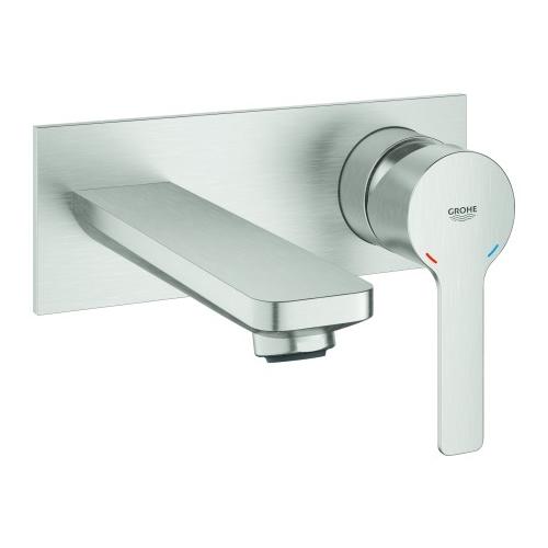 GROHE 2-Loch-WT-Wandbatterie Lineare 19409 Fertigmontageset supersteel, 19409DC1 19409DC1