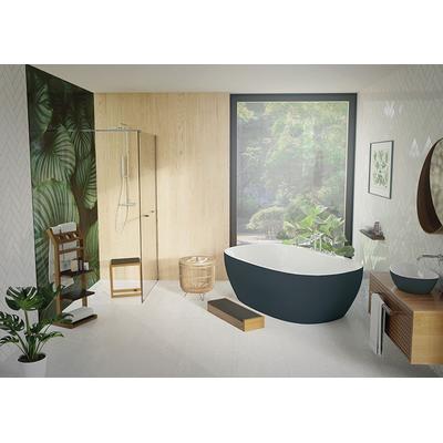 Hoesch Badewanne iSensi Oval 1700x750 Monolith Überlaufschlitz Chrom, BW Weiß-Grau, 3844.112 3844.112 Image
