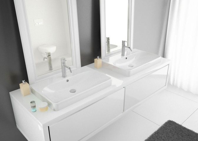 Hoesch Waschbecken Carta 450x550 m. Bohrung Material Solique, Weiß, 4436.010 4436.010 Image