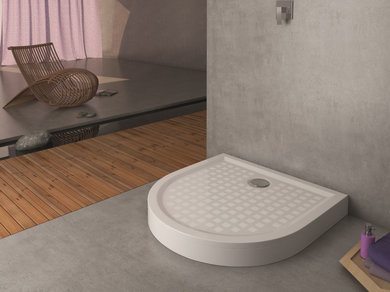 Hoesch Aluminiumschürze für Duschwanne Samar Ecke Rechteck 1400x900, 697403.010228 697403.010228 Image