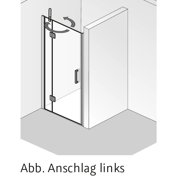HSK Aperto Drehtür pendelbar an Nebenteil, 2-teilig 2801xxx Image
