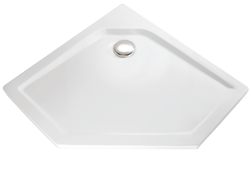 HSK Acryl Fünfeck-Duschwanne super-flach 90 x 90 x 3,5 cm, ohne Schürze 515090-weiss Image