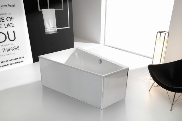 Hoesch Glasverkleidung Weiss freistehend Badewanne Rechteck 1700x800 47064.550 47064.550 Image