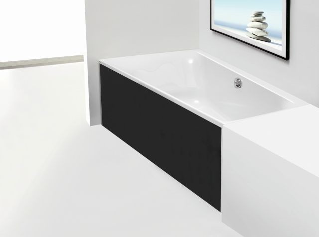 Hoesch Glasverkleidung Schwarz Nische Badewanne Trapez 1800x1200 links 47971.552 47971.552 Image