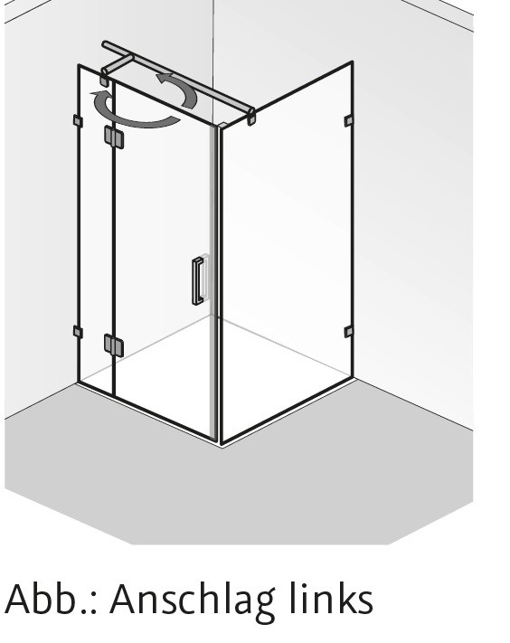 HSK Aperto Pur Drehtür pendelbar an Nebenteil mit Seitenwand, AOP.123 AOP.123 Image