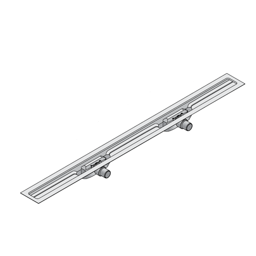 I-DRAIN Korpus Linear 54 mm, 100cm,2Siphon waagr.DN40,mit Abdichtg ID4M10002X1