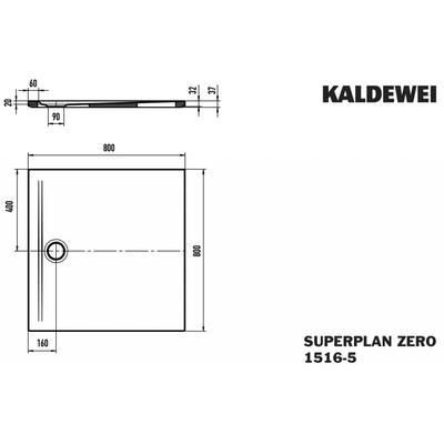 Kaldewei Duschwanne SUPERPLAN ZERO Mod.1516-5, 800 x 800, sm100,Wt extrafl. 351647980676 Image